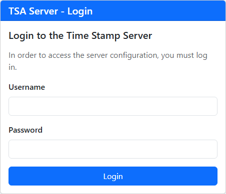 The login page