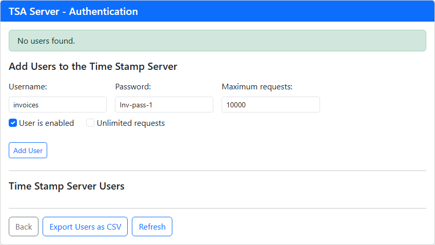 Adding a user