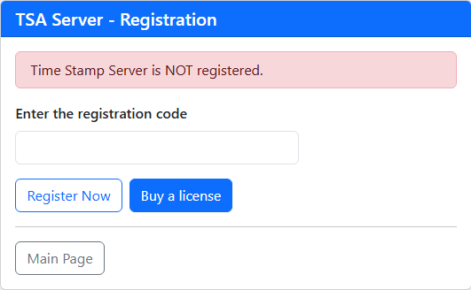 The registration page