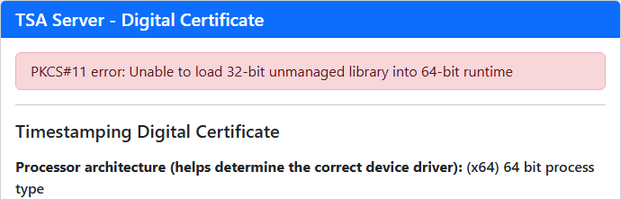 PKCS#11 error: 32-bit library in a 64-bit process